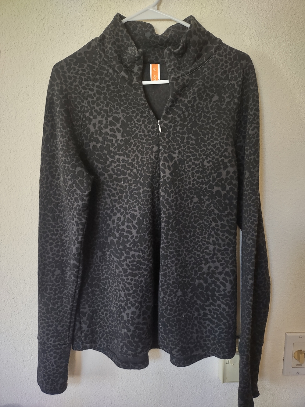 Lucy Charcoal Leopard Cowl Neck Pullover